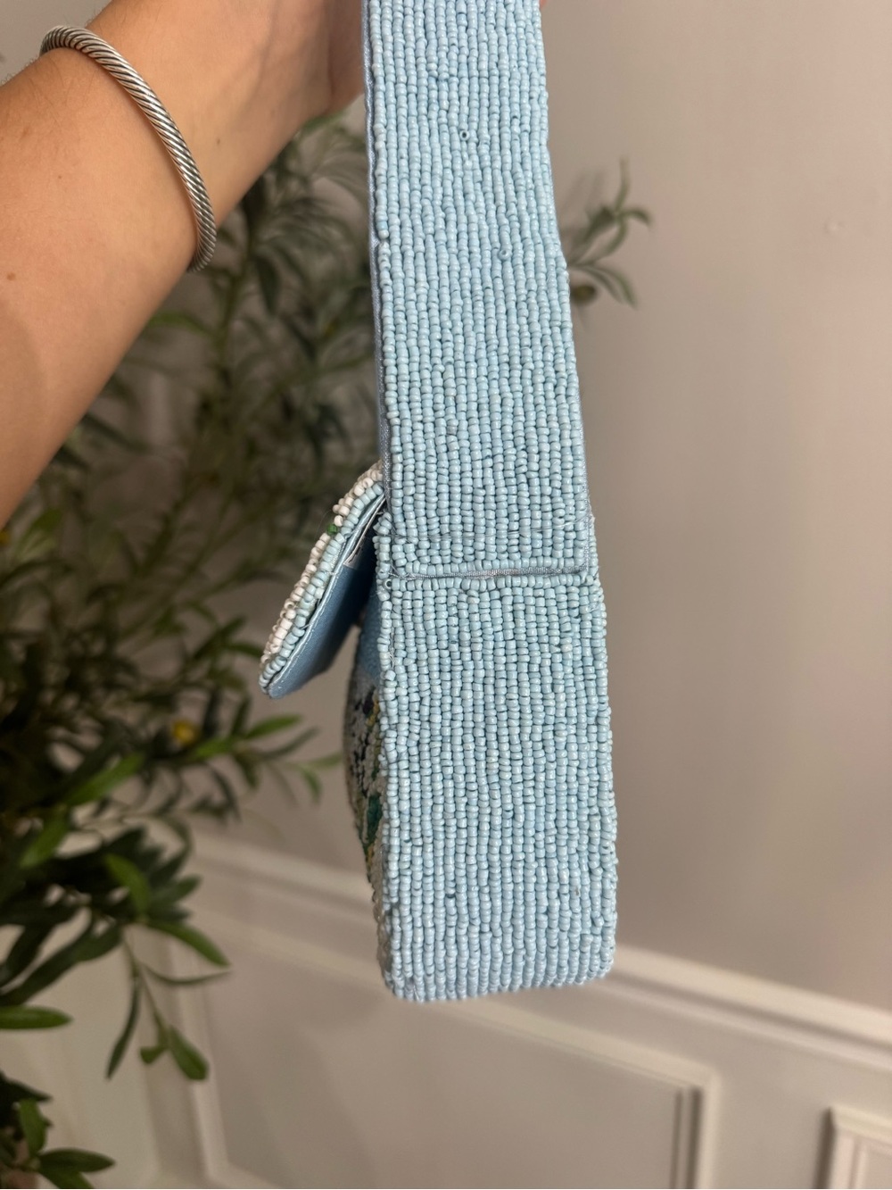 Sol + Mer Blue beaded Paris Theme Shoulder Bag - Picture 2 of 8
